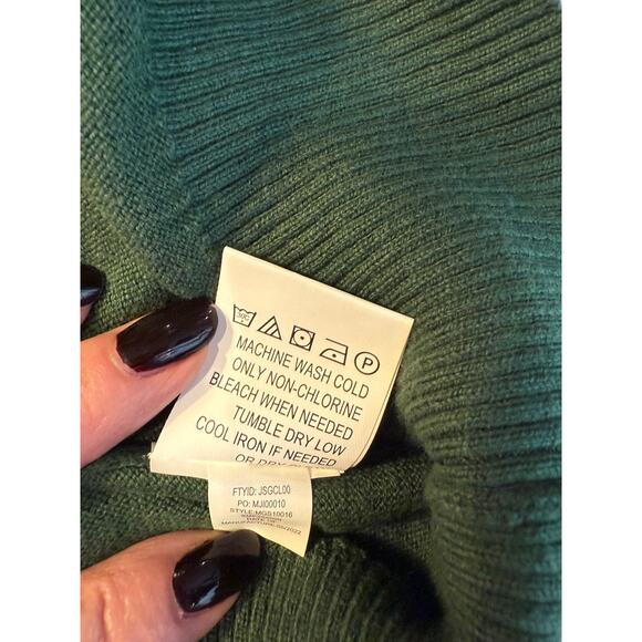 Hawker Rye Cotton Cashmere Sweater L Kombu Green NWT Minimalist Classic - Picture 5 of 9
